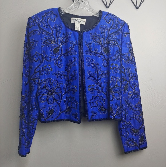 Vintage Silk Beaded Evening Jacket - Picture 1 of 6